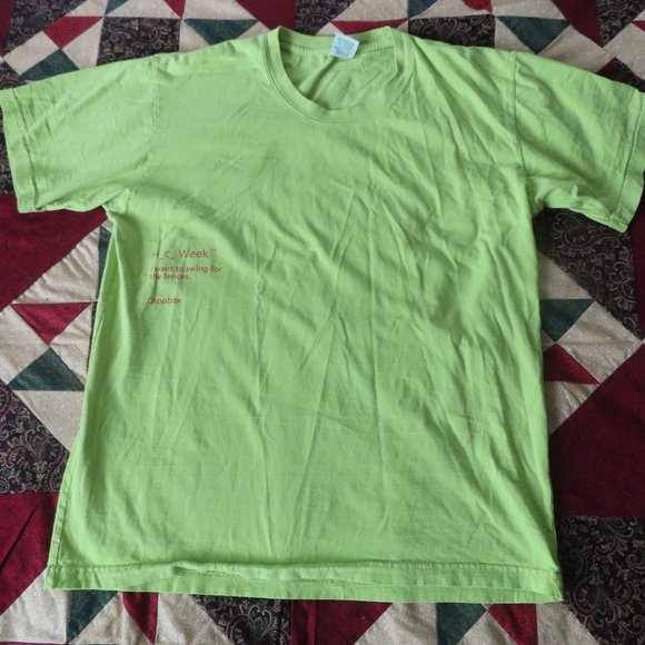 Everybody World Classic Trash Tee Dropbox Men Size M neon green Made in USA - Picture 1 of 7
